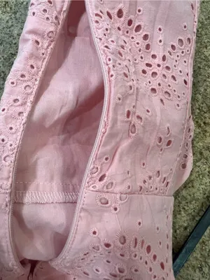 CoMMENSE Cotton Sleeveless Embroidered Eyelet Dress with Deep V Neck Small NWT thumbnail 5