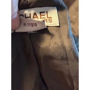 Michael Michael Kors Brown Suede Leather Jacket Contrast Stitch Buckle Large thumbnail 5