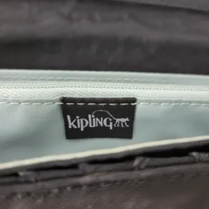 Kipling Teddi Womens Wallet Black Metallic Snap Checkbook Organizer Clutch Nylon thumbnail 5