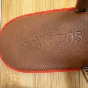 Havaianas Una Acai Cord Strap Slingback Sandals Beach Bronze Orange Sole Sz 9 thumbnail 8