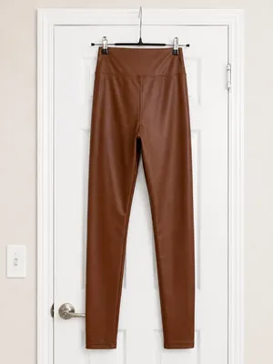 NWT Aerie OFFLINE Real Luxe Faux Leather Leggings Brown High Rise Leather Medium thumbnail 3