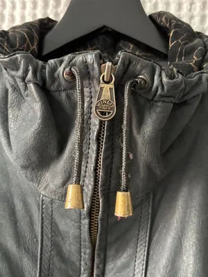 Vintage Winlit patchwork black gray gold women's leather bomber jacket size med thumbnail 6