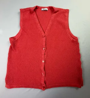 The Tog Shop Red Button Front Knit Sweater Vest thumbnail 1