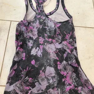 lululemon athletica Floral Tank Top - Black and Purple thumbnail 3