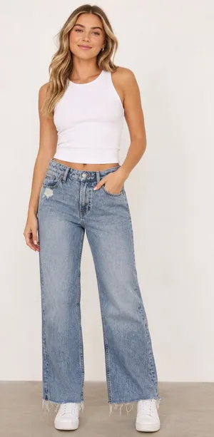 H&M Blue Flare & Wide Leg Jeans thumbnail 1