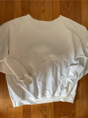 Alpha Phi Wide Neck White Flag Graphic Sweatshirt Size M thumbnail 2