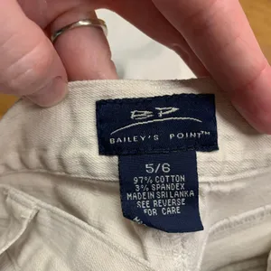 Y2K Bailey's Point Flare Leg Cargo Pants Womens Size 6 Button‎ Fly Cream Utility thumbnail 7
