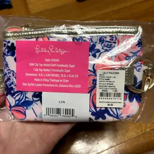 Lilly Pulitzer GWP Zip Top Wallet Resort White Party Like a Lobstar thumbnail 2