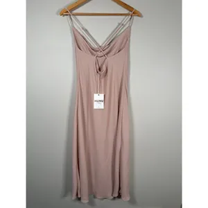 Show Me Your Mumu‎ Verona Cowl Neck Dress Dusty Pink Beige Chiffon Womens Size S thumbnail 6
