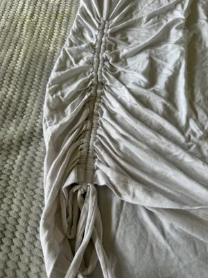 Elegant White Ruched Swim Coverup thumbnail 3