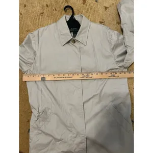 Lauren Ralph Lauren Cream Trench Coat Jacket Size Large Chic Minimalist Staple thumbnail 8