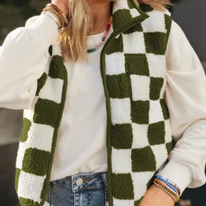 Double Zero Checkered Sherpa Vest thumbnail 1