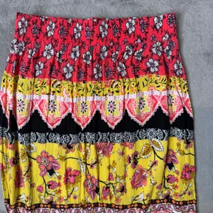 BOHO Patchwork Tiered‎ High Low Maxi Skirt Floral Ruffle Peasant Gypsy Size XS thumbnail 7