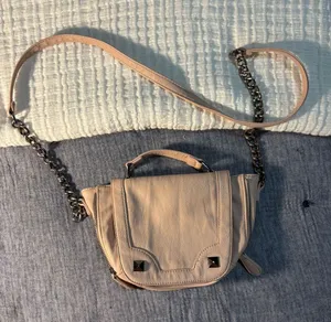 Steve Madden crossbody bag in pink blush with Silver Chain strap thumbnail 1