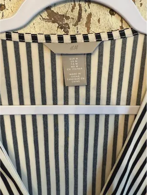 H&M Long Sleeve Striped Black White Women's Dress, size Medium thumbnail 6