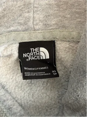 Women's The North Face Hoodie Sweatshirt Size XS Grey White Logo thumbnail 6