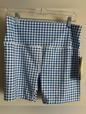 All in Motion Everyday Soft Ultra High-Rise Bike Shorts 6" Blue Gingham thumbnail 3