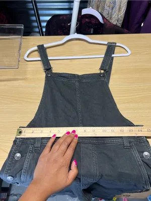 Aerie Baggy Y2K Overalls Smoked Gray Black Denim Size S thumbnail 14