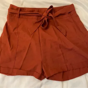 Burnt Orange‎ Paper Bag Tie Shorts Orange Size M thumbnail 4