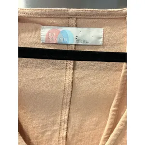 FP Beach Free People Peach Cotton V-Neck Sleeveless Tank Top Oversized Small thumbnail 3