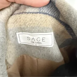 SAGE The Label All the Way Plaid Coat size Large thumbnail 5