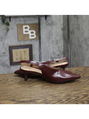 A New Day Womens Samantha Slingback Kitten Heels 94462861 Burgundy Red 6M thumbnail 6