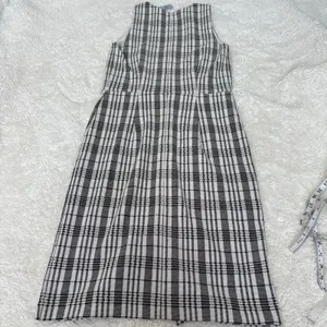 Ann Taylor Womens Blk/White Plaid Sheath Dress 8P Teacher Business Work Career thumbnail 2