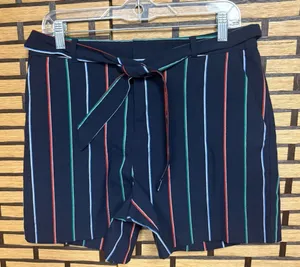 Banana Republic Navy Belted Stripe Shorts Size 10‎ thumbnail 1
