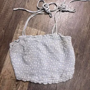 Abercrombie & Fitch blue polka dot halter‎ top Size S thumbnail 1