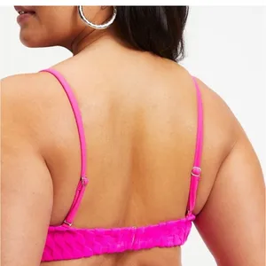GOOD AMERICAN- Jacquard Bikini Top Sz 5/2XL HAWAIIAN PINK thumbnail 6