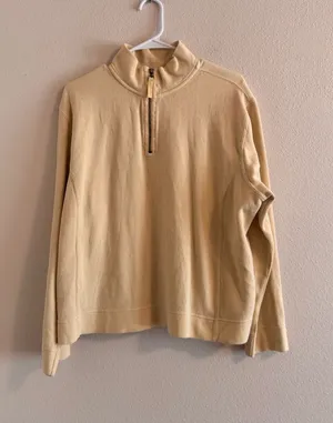 Eddie Bauer Half-Zip Sweater in Light Beige thumbnail 1