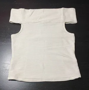 Ella Moss Off-Shoulder Ribbed Cream Camisole thumbnail 1