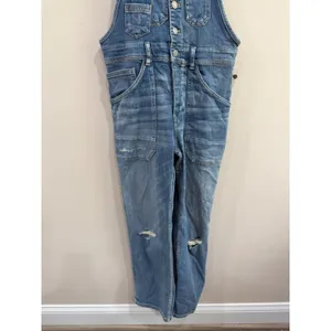 Anthropologie Pilcro Denim Overalls Medium Wash Distressed Button‎ Front Size 27 thumbnail 10