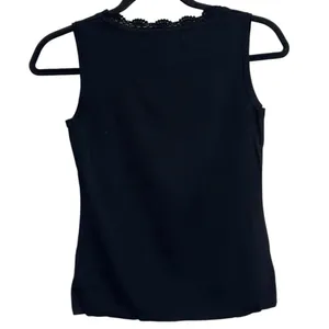 Joseph A. Black Crochet Trim Shell Tank‎ Top Women's Small thumbnail 2