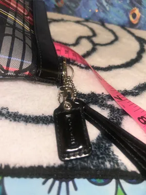 Coach Plaid Signature Wristlet in Red, Black and Tan thumbnail 6
