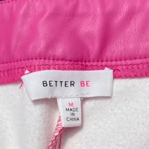 💕 NWOT Better Be Size Medium Hot Pink CZ Cubic Zirconia Crystal Embellished Vegan Leather Mini Skirt 💕 thumbnail 7