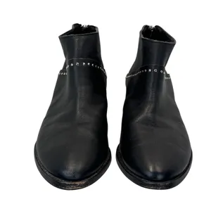 Thursday Boot Co Everyday Black Leather Studded Ankle Boots 6 Western Rocker‎ thumbnail 7