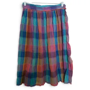 Vintage Avon Fashions Plaid 2 Piece Set Crop Top Midi Skirt Multicolor VTG M/L thumbnail 4