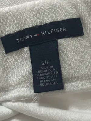 Y2K Tommy Hilfiger White Terry Cloth Mini Skirt Small Drawstring Logo thumbnail 8