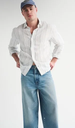 Abercrombie and Fitch Linen Button Up thumbnail 1
