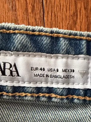 Zara Light Blue Rolled-Hem Denim Shorts thumbnail 2