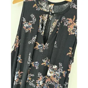 FREE PEOPLE Boho Floral Sleeveless Swing Tunic Dress w/ Pockets XS thumbnail 3