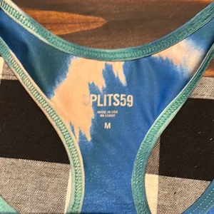 Splits59 Blue and Cream Sports Bra medium thumbnail 2