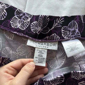 Vintage 90s Skirt Womens Large Black Purple Floral Stretch Feminine Dainty Fairy thumbnail 6