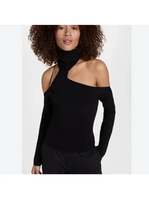 Gauge81 Lerma Off-Shoulder Knitted Top Black Womens Size XL thumbnail 2