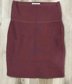 Babaton Sculpt Knit Mini Skirt Sundried Red Women’s Medium thumbnail 1