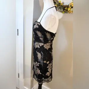TOBI Embroidered Illusion Floral Halter Sweetheart Neck Mini Dress Sz Small💛 thumbnail 6