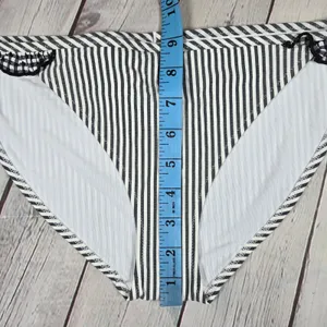 Aerie Bikini Bottoms Black White‎ Stripe Ruffle Gingham Size M thumbnail 8