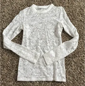 Aerie White Lace Top Extra Small thumbnail 1