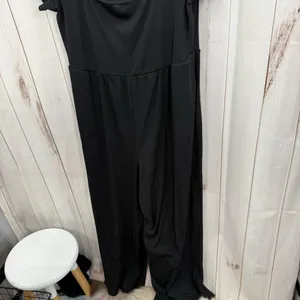 Cider Women’s 2XL Black Ribbed Wide Leg Jumpsuit Plus Size Stretchy thumbnail 2